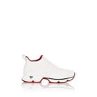 Christian Louboutin Men's Spike-sock Neoprene Sneakers - White