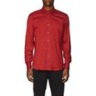 Prada Men's Stretch Cotton-blend Poplin Slim Shirt-red