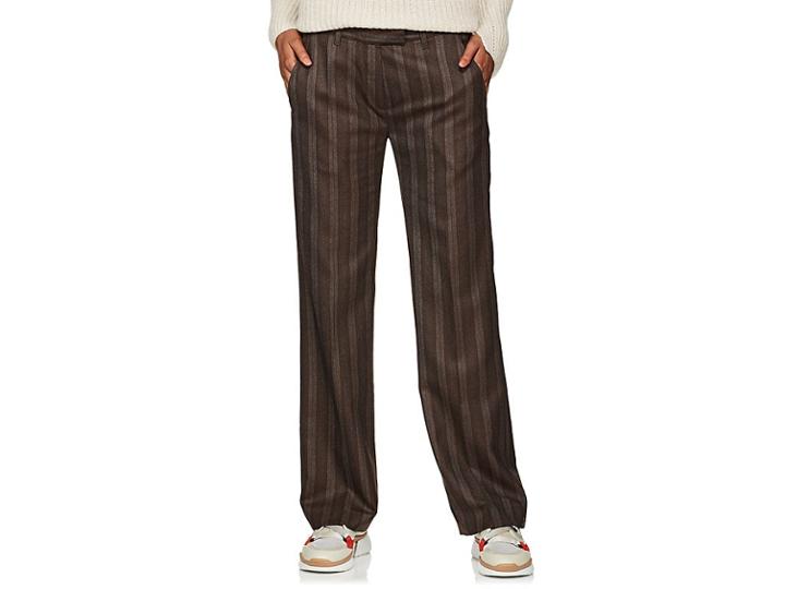 Boon The Shop Women's Striped Wool Flat-front Trousers