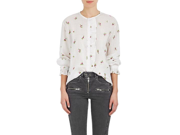 Isabel Marant Women's Uamos Embroidered Voile Blouse