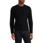 Eidos Men's Fuzzy Cotton-blend Crewneck Sweater - Black