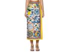 Dolce & Gabbana Women's Maioliche-tile-print Cotton Poplin Skirt