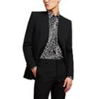 Givenchy Men's Twill Collarless One-button Sportcoat - Black