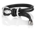 Giles And Brother Men's Leather Wrap Bracelet-black