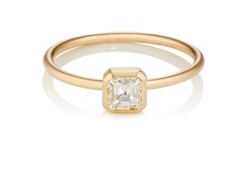 Grace Lee Women's Asscher-cut White Diamond Ring