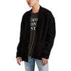 Amiri Men's Distressed Cable-knit Cashmere-wool Oversized Cardigan - Black