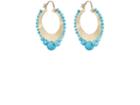 Irene Neuwirth Women's Turquoise-tipped Hoop Earrings