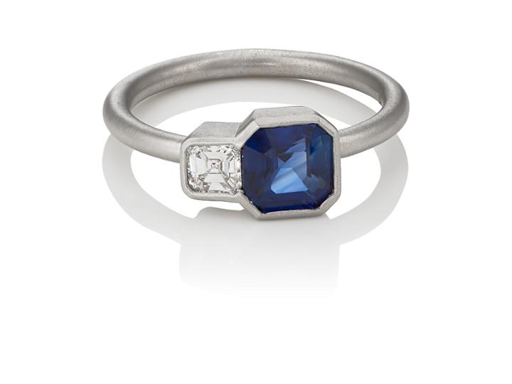 Tate Union Women's Sapphire & White Diamond Ring