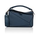 Loewe Women's Puzzle Medium Leather Shoulder Bag-indigo