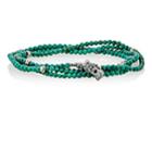 M. Cohen Men's Bead & Skull Charm Wrap Bracelet-turquoise