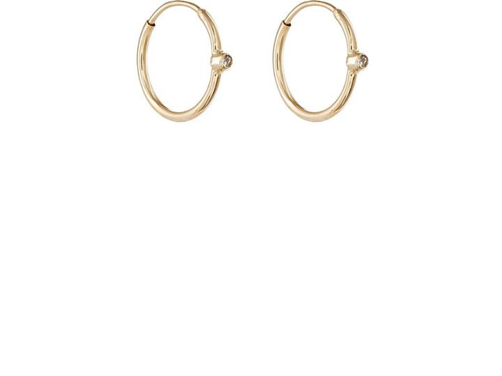Jennifer Meyer Women's Diamond Small Thin Hoop Earrings