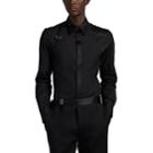 Alexander Mcqueen Men's Striped Poplin Harness Shirt - Black