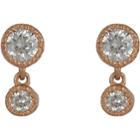Tate Women's Diamond Double-drop Earrings-rose Gold