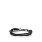 Title Of Work Men's Leather Cord & Chain Multi-wrap Bracelet - Silver