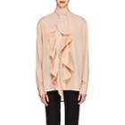 Givenchy Women's Pleated-tieneck Silk Blouse - Blush