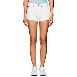 Re/done Women's High Rise Denim Cutoff Shorts-white