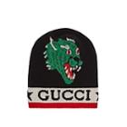 Gucci Men's Gucci Motif Wool Beanie - Black