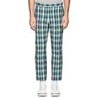 Thom Browne Men's Checked Cotton-silk Cargo Trousers-lt. Blue