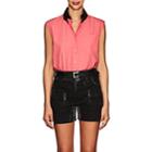 Prada Women's Contrast-collar Cotton Blouse-pink