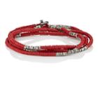 M. Cohen Men's Rondelle-bead Wrap Bracelet-red