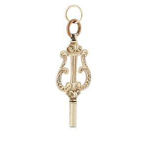 Charmed Life Women's Lyre Key Pendant - Gold
