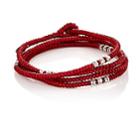 M. Cohen Men's Knotted Cord Wrap Bracelet-red