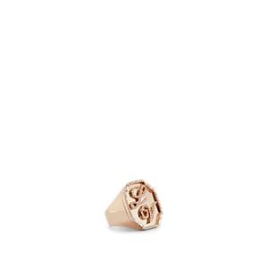 Shay Jewelry Women's Jumbo Initial Octagon Signet Ring - Rose Gold