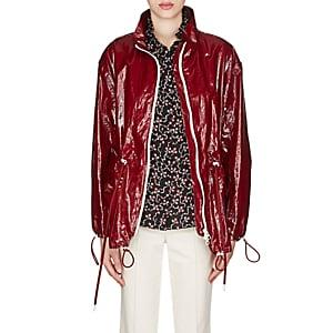Isabel Marant Women's Enzo Laminated Cotton-linen Jacket-dark Red