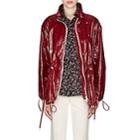 Isabel Marant Women's Enzo Laminated Cotton-linen Jacket-dark Red