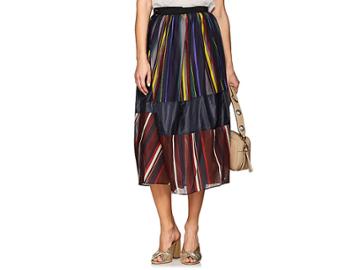 Kolor/beacon Women's Geometric-print Cotton Voile Midi-skirt