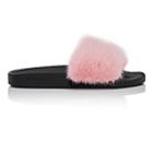 Givenchy Women's Mink Fur Slide Sandals-bright Pink