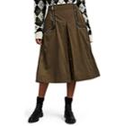 J.w.anderson Women's Safari Pleated Midi-skirt - Green