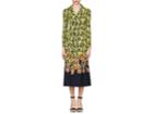 Prada Women's Banana- & Flame-print Satin Shirtdress