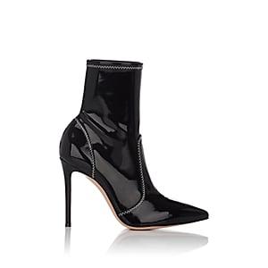 Gianvito Rossi Women's Vinyl Ankle Boots-black