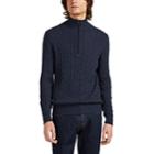 Loro Piana Men's Cable-knit Cashmere Half-zip Sweater - Navy