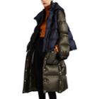 Sacai Women's Vest-overlay Down-quilted Puffer Coat - Green
