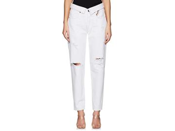 Jean Atelier Women's Distressed Relaxed Straight Jeans