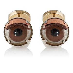 Samuel Gassmann Paris Men's Antique Doll Eye Cufflinks-brown