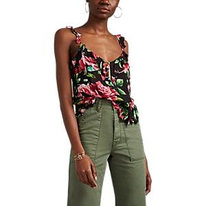 Icons Women's Teddy Rose-print Voile Cami Top - Black