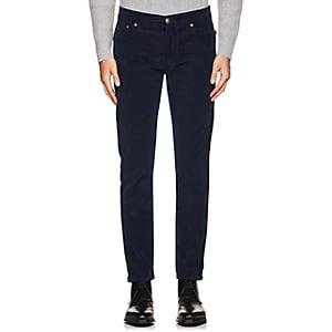 Isaia Men's Cotton Corduroy Slim Straight Jeans-navy