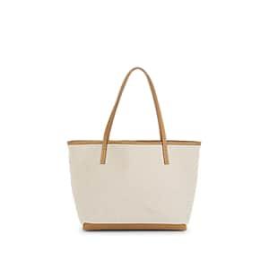 The Row Women's Park Leather-trimmed Canvas Tote Bag - Nat, Bronze Brn