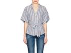 Frame Women's Striped Washed Silk Blouse