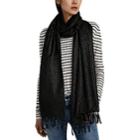 Saint Laurent Women's Metallic-striped Wool Scarf - Black