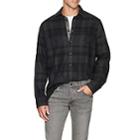 Luciano Barbera Men's Checked Cotton Flannel Shirt - Navy