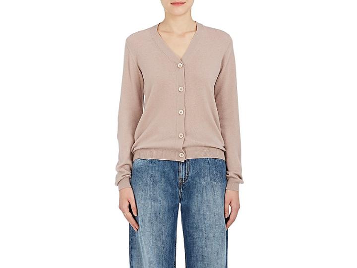 Maison Margiela Women's Suede-patched Wool Cardigan