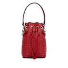 Fendi Women's Mon Tresor Mini Leather Bucket Bag - Red