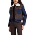 Colovos Women's Sherpa-lined Crop Denim Jacket