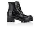 Prada Women's Lug-sole Leather Ankle Boots