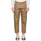 Valentino Men's Cotton Twill Carrot-leg Trousers-beige, Tan
