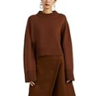 Co Women's Cashmere Boxy Sweater - Brown